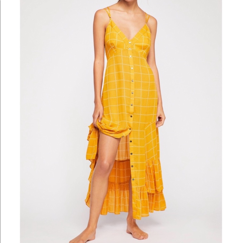 Free People Yellow Star Maxi Dress